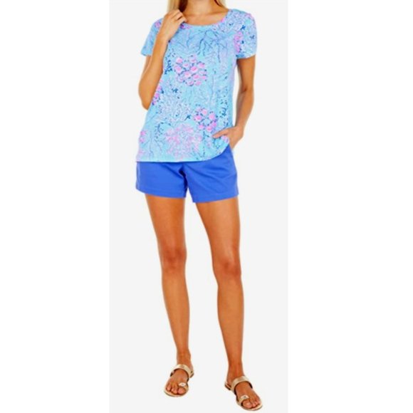 NWT Lilly Pulitzer XL Blue Ibiza Now You Sea Me ETTA Scoopneck Top - Picture 4 of 6